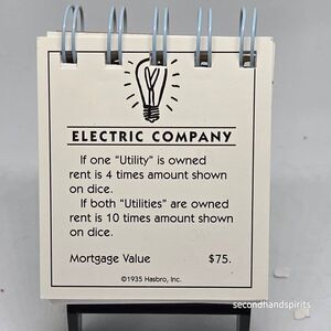 Hand-Assembled Monopoly-Themed Mini Journal -Electric Company